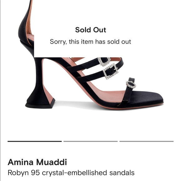 Amina Muaddi Robyn Sandal size 37.5 in black with crystals - Picture 2 of 7